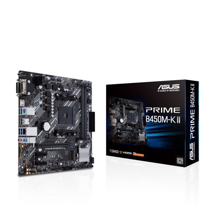 ASUS PRIME B450M-K II DDR4 4400MHZ 1XVGA 1XHDMI 1XDVI 1XM.2 USB 3.2 MATX AM4 (2. VE 1.NESİL İŞLEMCİ UYUMLU)
