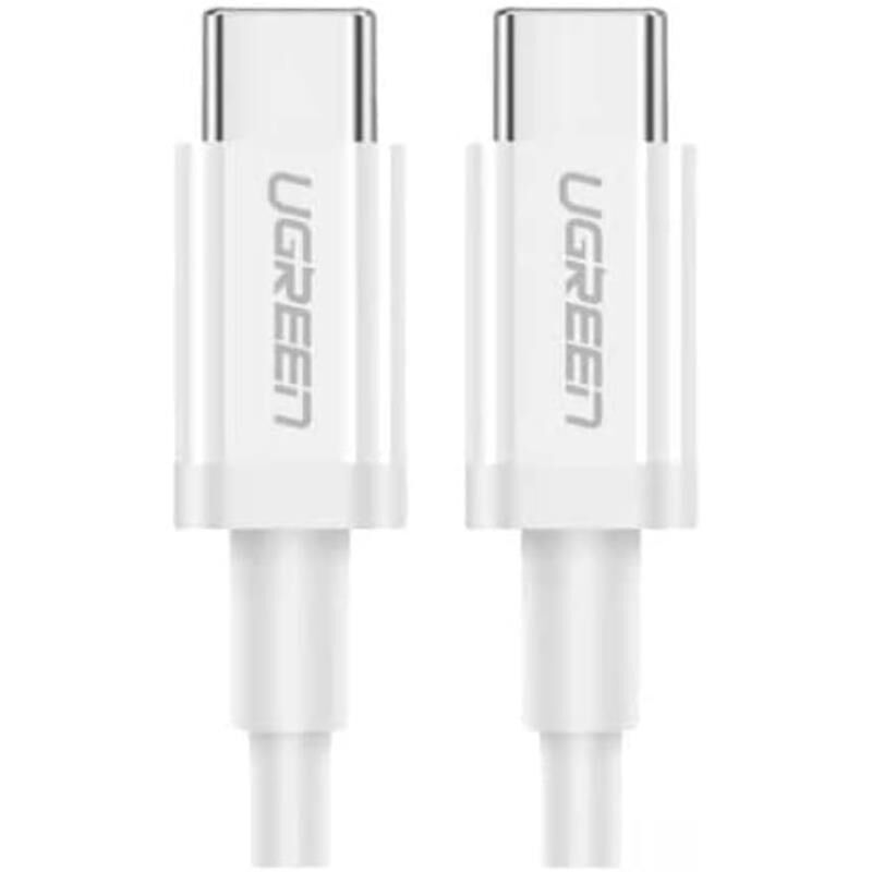 UGREEN USB-C 60W 3A QC PD HIZLI ŞARJ KABLOSU 1 MT BEYAZ 60518