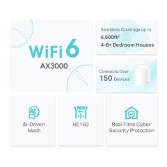 TP-LINK DECO X50 AX3000 MESH EV WI-FI 6 SİSTEMİ (ÜÇLÜ)
